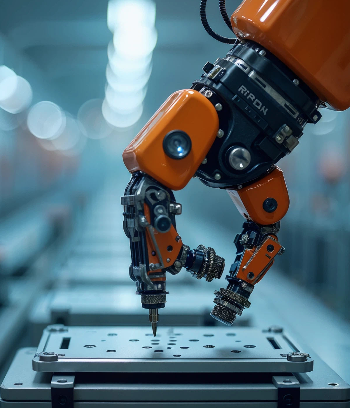 Avanceret robotarm med præcisionskomponenter og ergonomisk funktionalitet