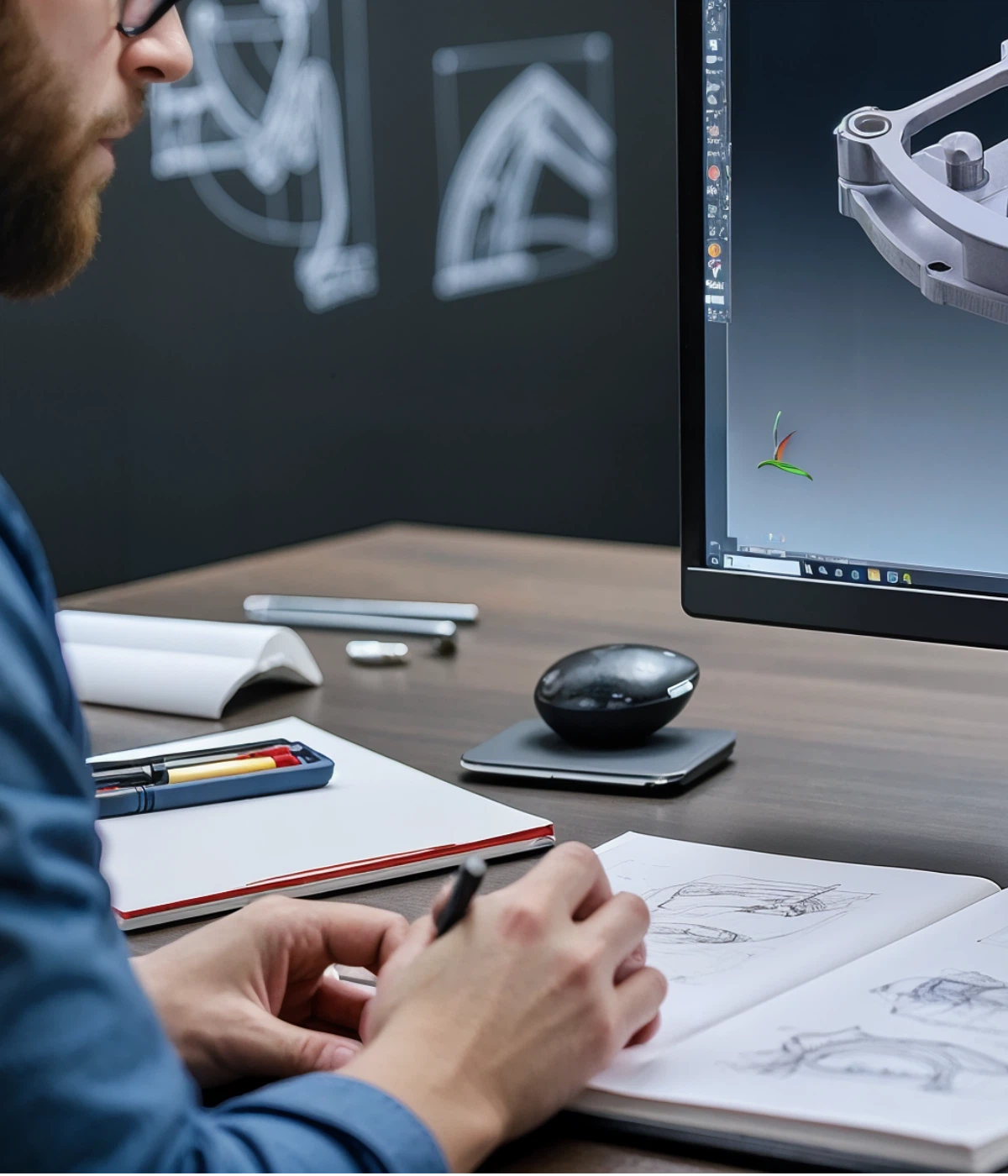 Innovativt 3D-design udviklet af ingeniør for optimal funktion og præcision
