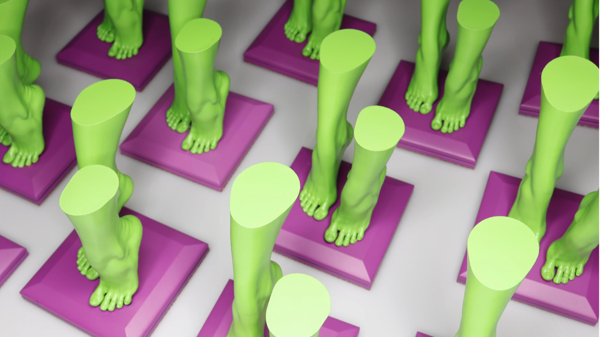 3D-printet fødder statue med realistiske detaljer og glat finish