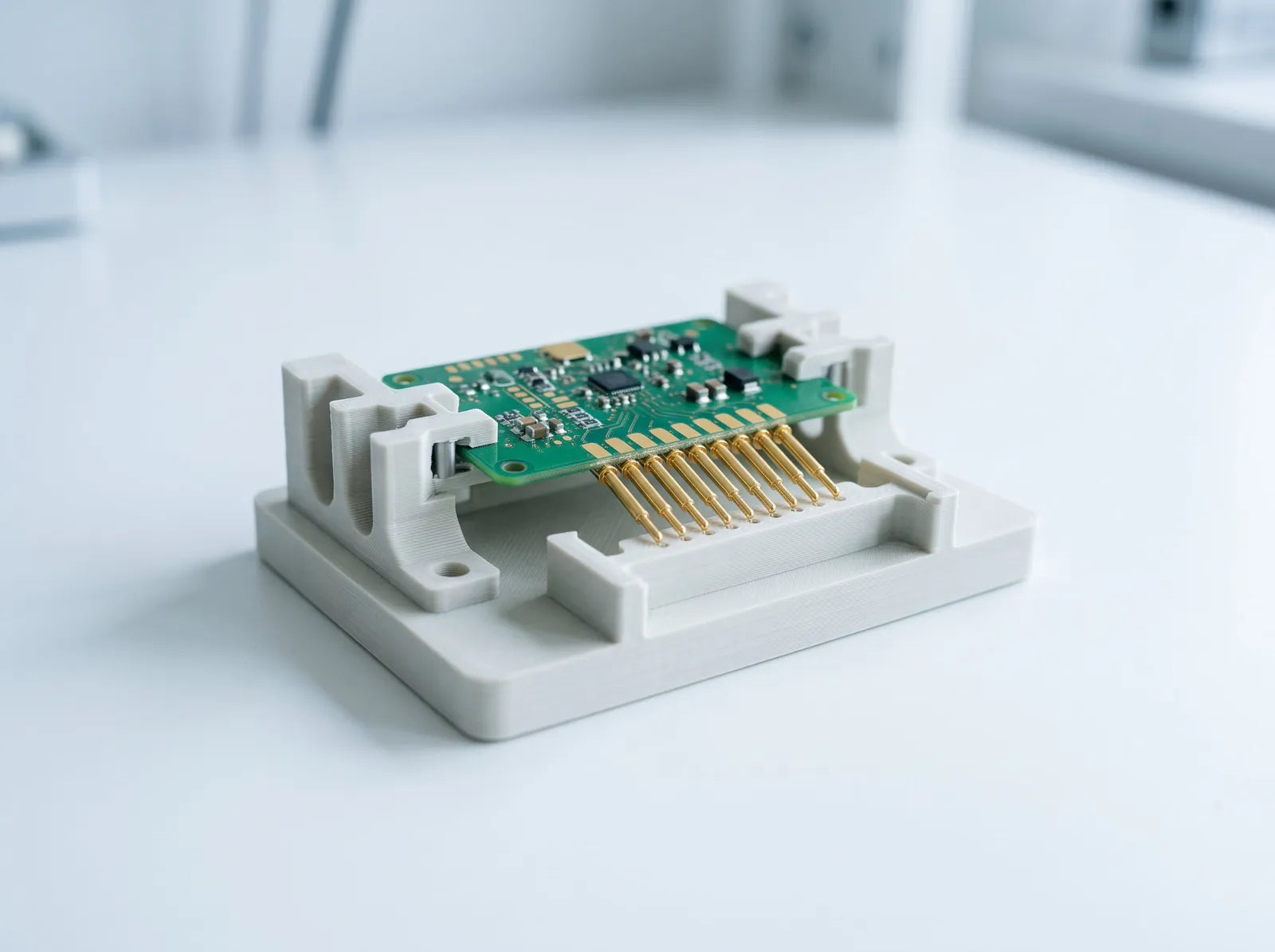 Testfixtur med pogo-pins til printkort