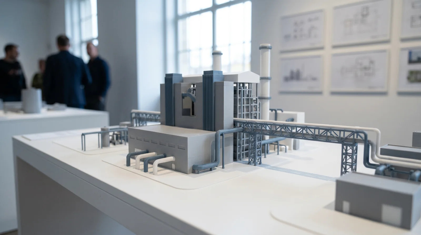 SLA-3D-printet skalamodel malet og samlet