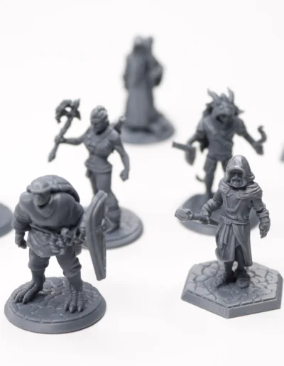 SLA 3D Print - a group of grey figurines