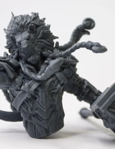 SLA 3D Print - a grey toy figurine of a lion